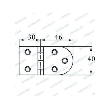 BISAGRA DESMONTABLE 76X40MM, AC