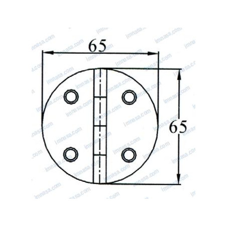 BISAGRA DESMONTABLE 65 x 65mm, AC