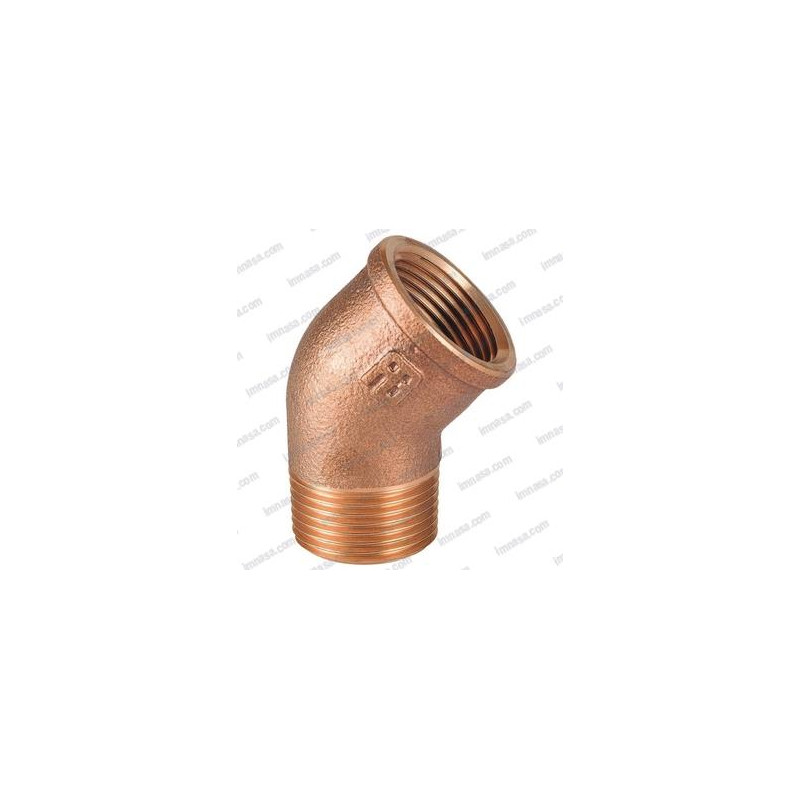 CODO BRONCE M-H 45º, 3/8", GUIDI