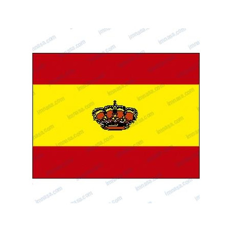 BANDERA ESPAÑA ADHESIVO, c/CORONA 20 x 30 cm.