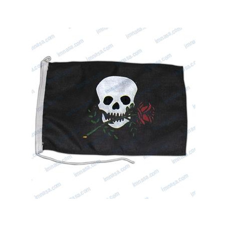 BANDERA PIRATA c/ROSA, 20 x 30cm