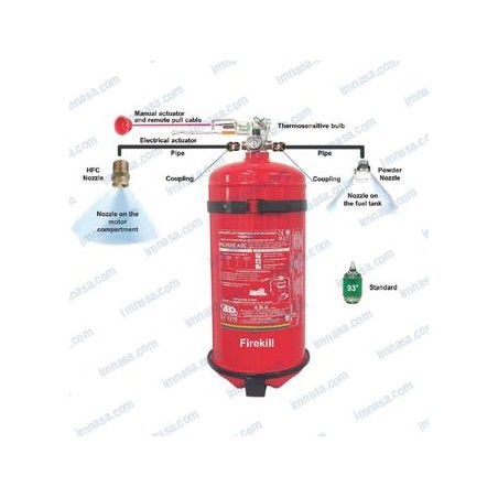 EXTINTOR FIJO AUTOMATICO, DISPARO A DISTANCIA, 6 Kg, HFC, ISO 9094