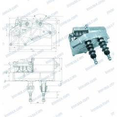 Doga - MOTOR LIMPIAPARABRISAS DOGA, L48-60º, 12v