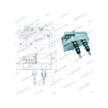 Doga - MOTOR LIMPIAPARABRISAS DOGA, L48-60º, 12v