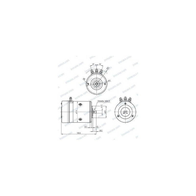 MOTOR MOLINETE THUNDER, 24v 1000w, 3 terminales.