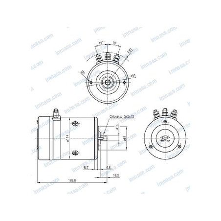 MOTOR MOLINETE THUNDER, 24v 1000w, 3 terminales.