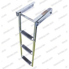 ESCALERA TELESCOPIA PLEGABLE INOX, BAJO PLATAFORMA, 3 PELDAÑOS