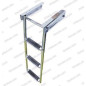 ESCALERA TELESCOPIA PLEGABLE INOX, BAJO PLATAFORMA, 3 PELDAÑOS