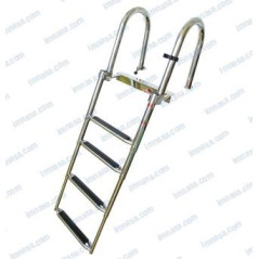 ESCALERA TELESC.INOX 4 PELD. ANCHO C/AGAR. I