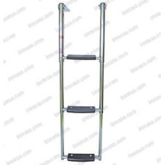 ESCALERA TELESCOPICA, 4 PELDAÑOS DOBLE TUBO INOX, REFORZADA