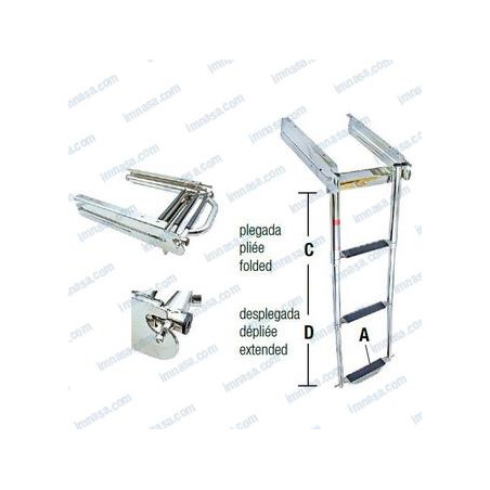 ESCALERA INOX AJUST. c/CIERRE, 3p, 254mm