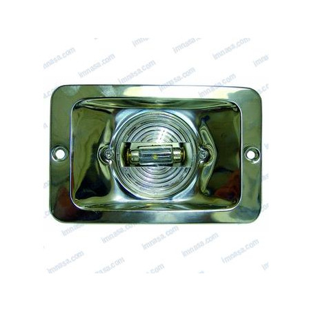 LUZ ALCANCE RECTANGULAR, EMPOTRADA, INOX, 12v, LED