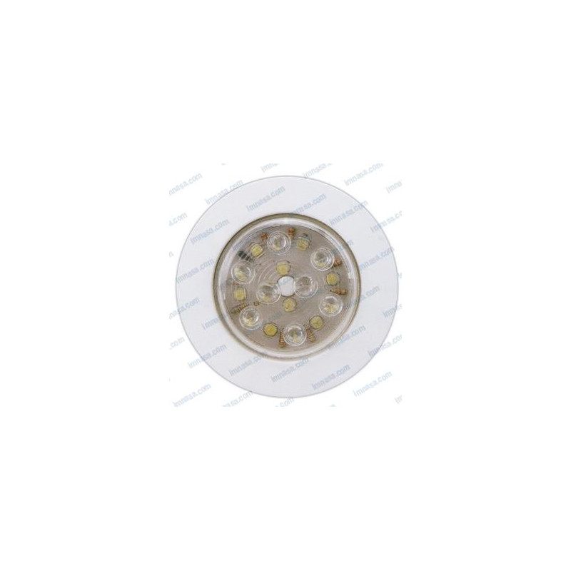 PLAFON REDONDO, BLANCO, 12v, 16 LEDS, DIAM.100mm