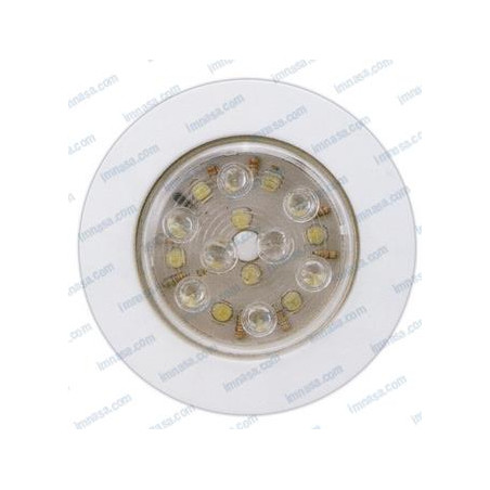 PLAFON REDONDO, BLANCO, 12v, 16 LEDS, DIAM.100mm