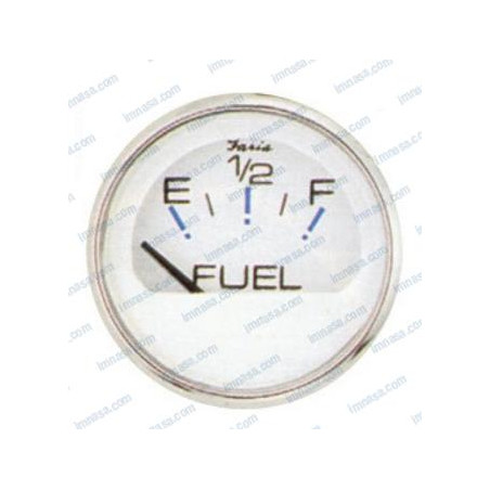 Faria - INDICADOR COMBUSTIBLE FARIA, 240-33 Ohm, AMERICANO, BLANCO, ARO INOX, 12v, 13801