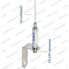 ANTENA VHF SCOUT, KM-3A, FLEXIBLE, p/VELEROS, 1,00m, INOX