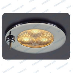 PLAFON LED 70mm EMPOTRADO, PLATEADO NIQUEL c/INTERRUPTOR