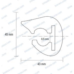 Tessilmare - PERFIL PVC L45 NEGRO, p/m