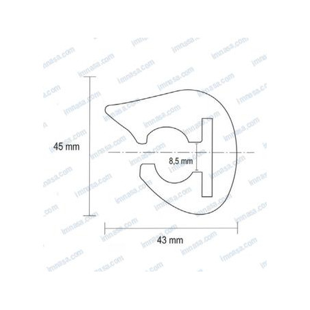 PERFIL PVC L45 NEGRO, p/m