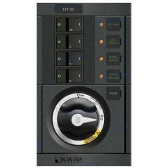 Blue Sea - PANEL 360 DC, DESCONECTADOR 2 BATERIAS + 3 INTERRUPTORES, BLUE SEA++...