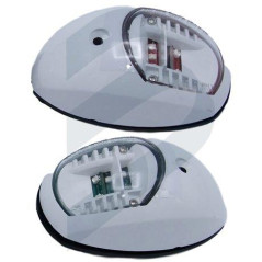 LUCES NAVEGACION LED 12v, CARCASA BLANCA, JUEGO