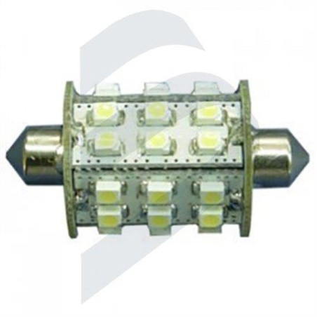 BOMBILLA FESTON 42mm, 30 LEDS, SMD3528, 10-30v, ROJA