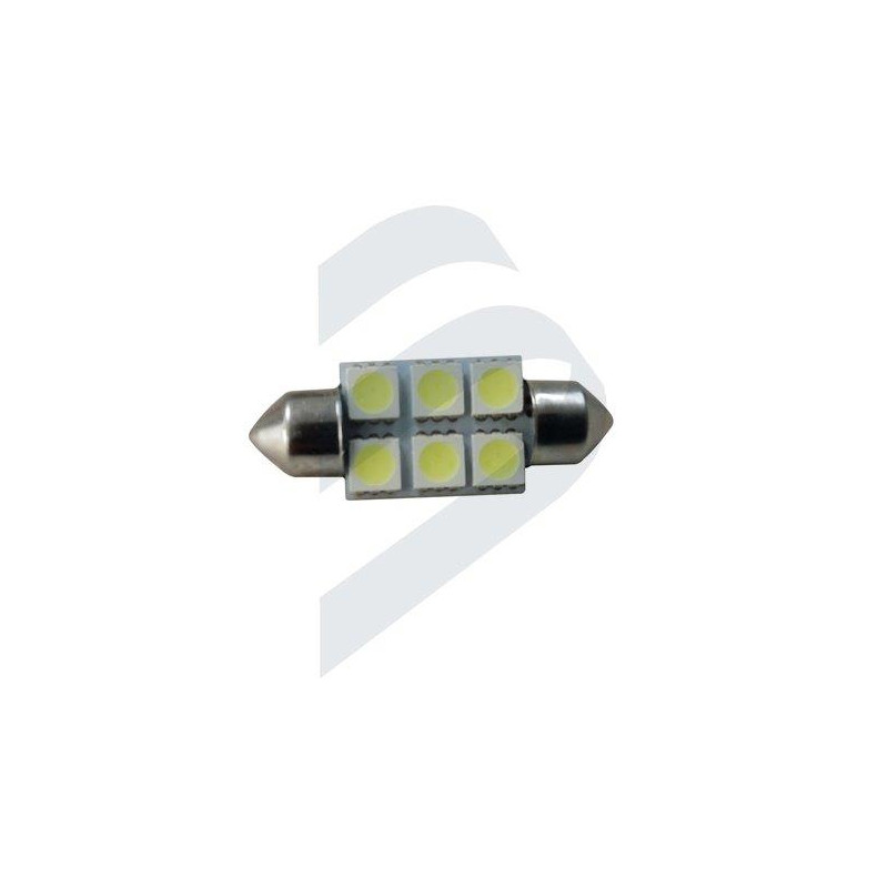 BOMBILLA FESTOON 10-36v, 6LEDS, 1,5w, 36mm, BC 3000K