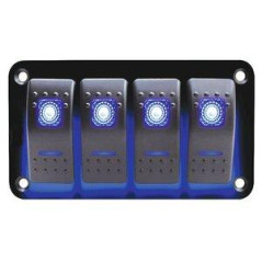 PANEL 4 INTERRUPTORES C/LED AZUL 12-24V