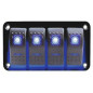 PANEL 4 INTERRUPTORES c/LED AZUL, 12-24v