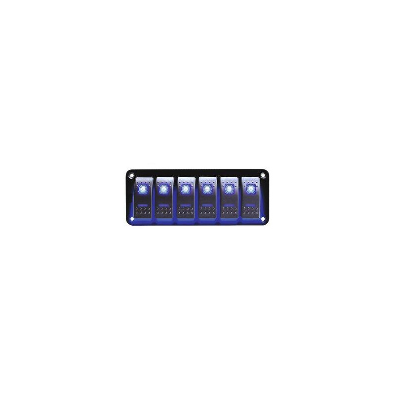 PANEL 6 INTERRUPTORES c/LED AZUL, 12-24v