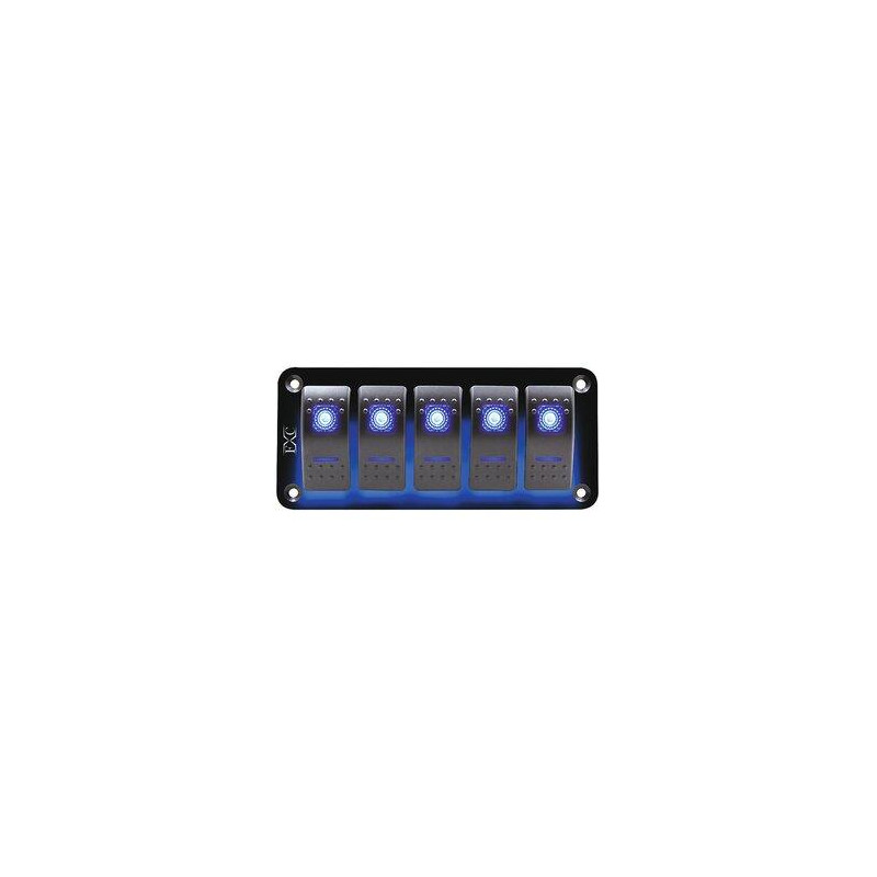 PANEL 5 INTERRUPTORES c/LED AZUL, 12-24v