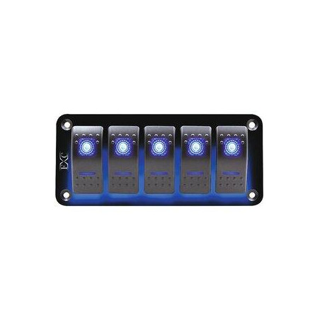 PANEL 5 INTERRUPTORES c/LED AZUL, 12-24v