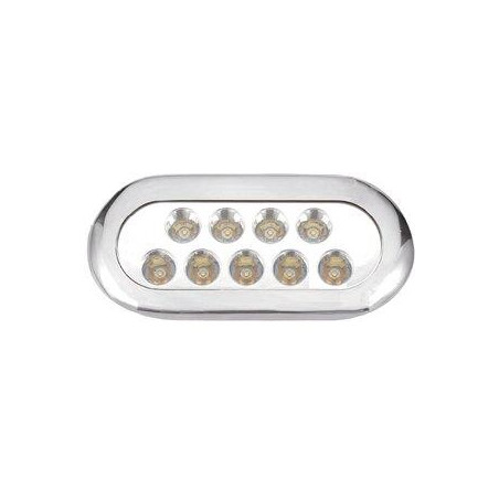 LUZ SUMERGIBLE INOX, 9 LEDS, 4 COLORES, 10-30v, IP70