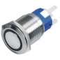 PULSADOR INOX OFF-(ON) c/LED AZUL, 12v, 5A, 19m2