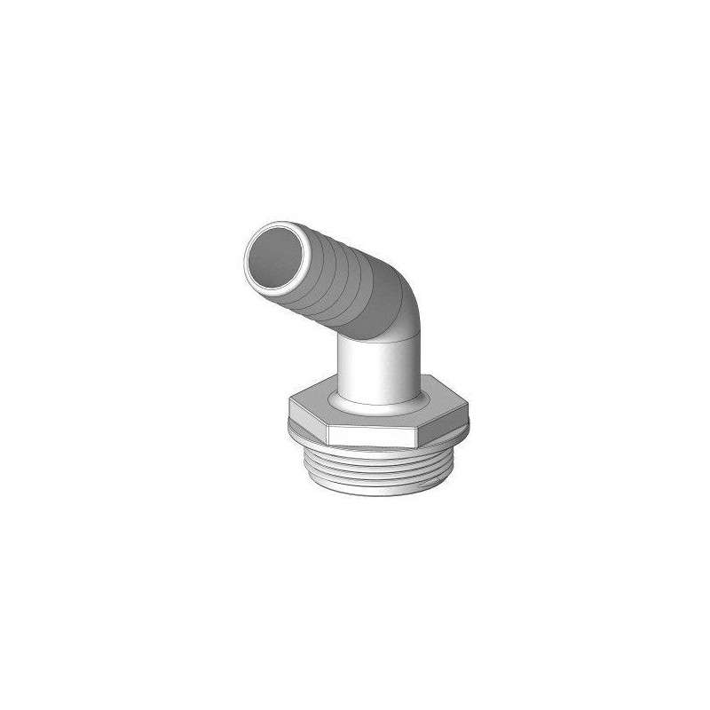 ENTRONQUE MACHO, 1-1/2", 25mm, BSP, BLANCO, 120º, TRUDESIGN