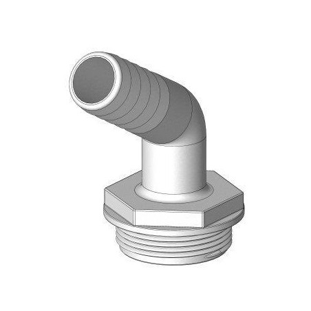 ENTRONQUE MACHO 1 1/2" 25mm BSP BLANCO 120º