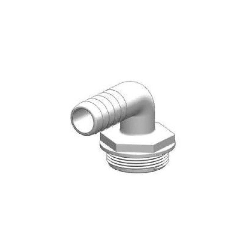 ENTRONQUE MACHO, 1-1/2", 25mm, BSP, BLANCO, 90º, TRUDESIGN