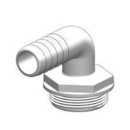 ENTRONQUE MACHO, 1-1/2", 25mm, BSP, BLANCO, 90º, TRUDESIGN