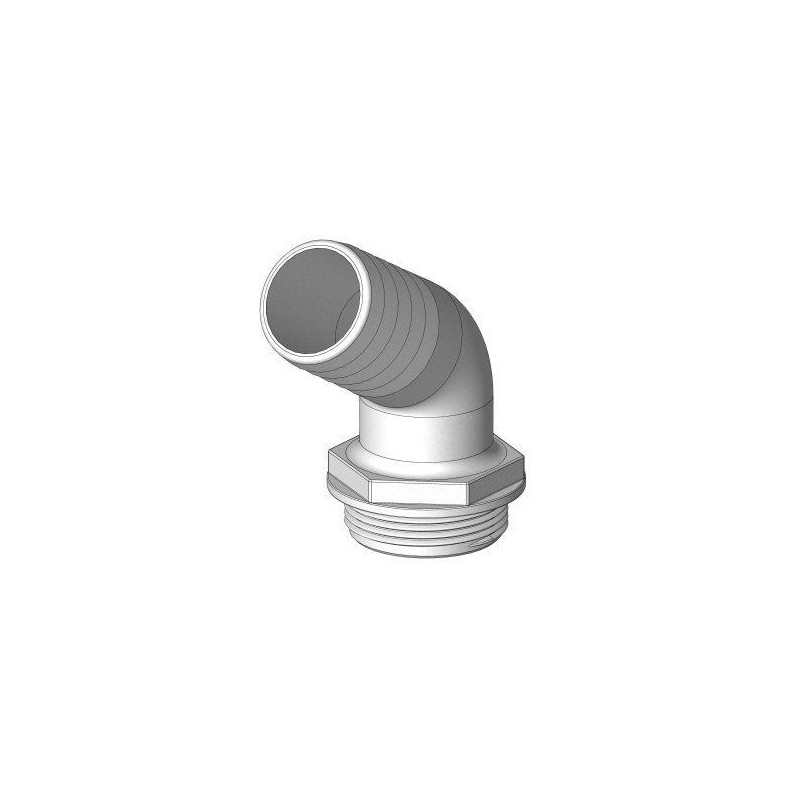 ENTRONQUE MACHO, 1-1/2", 38mm, BSP, BLANCO, 120º, TRUDESIGN