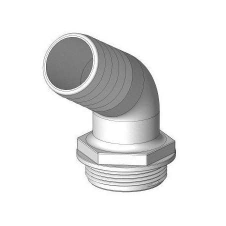 ENTRONQUE MACHO, 1-1/2", 38mm, BSP, BLANCO, 120º, TRUDESIGN