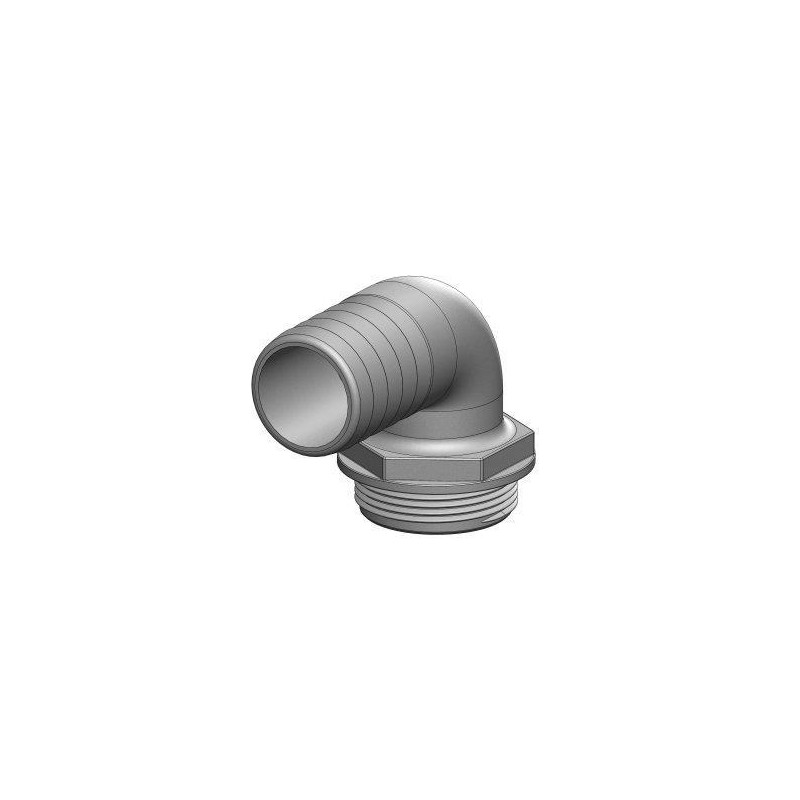 ENTRONQUE MACHO, 1-1/2", 38mm, BSP, BLANCO, 90º, TRUDESIGN