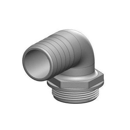 ENTRONQUE MACHO, 1-1/2", 38mm, BSP, BLANCO, 90º, TRUDESIGN