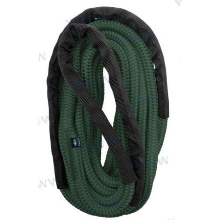 CABO AMARRE c/PROTECTOR, POLYROPES, STORM X VERDE-NEGRO, 12mm x 06m