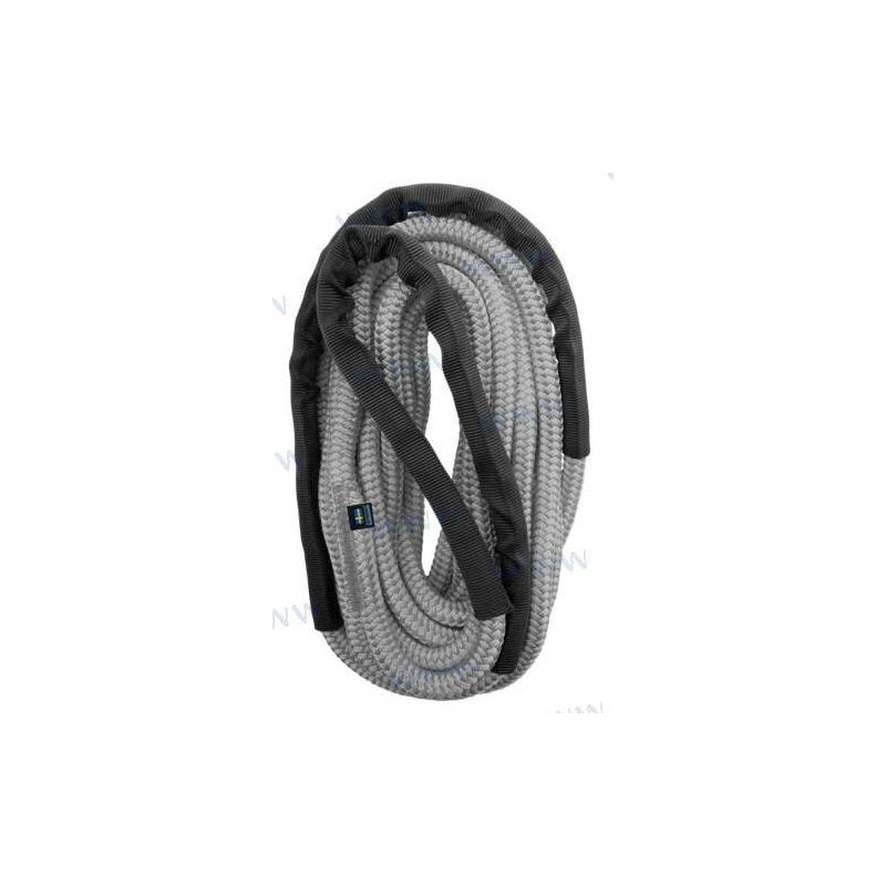 CABO AMARRE c/PROTECTOR, POLYROPES, STORM X SILVER-NEGRO, 12mm x 06m