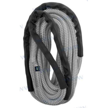 CABO AMARRE c/PROTECTOR, POLYROPES, STORM X SILVER-NEGRO, 12mm x 06m