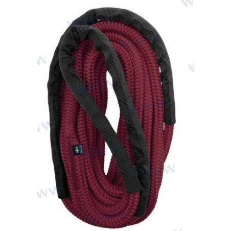 CABO AMARRE c/PROTECTOR, POLYROPES, STORM X BORDEOS-NEGRO, 12mm x 06m