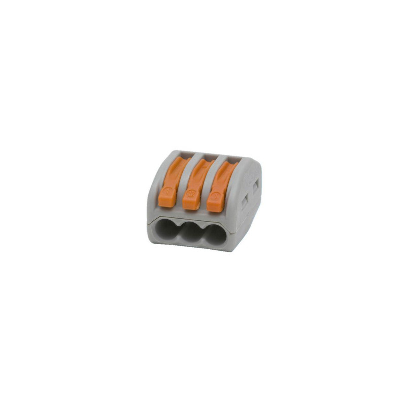 REGLETA CONEXION SIN TORNILLO 3 VIAS 2,5mm2/24A 4mm2/32A