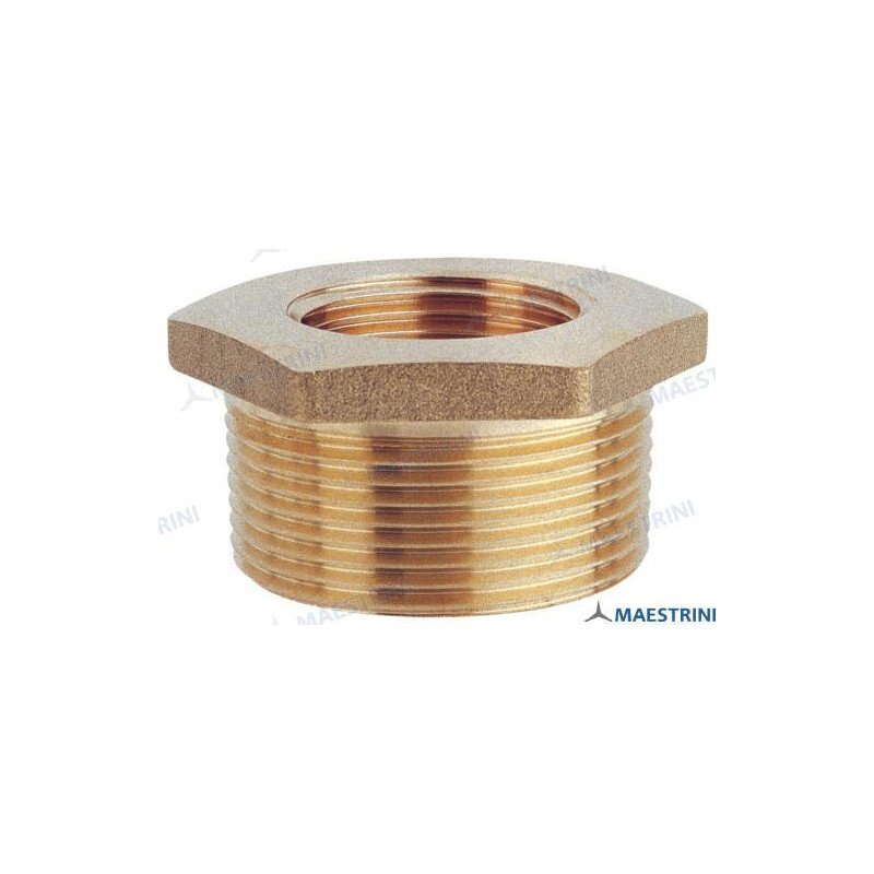 REDUCCION HEXAGONAL, 3/4" x 1/2", LATON CR, MAESTRINI