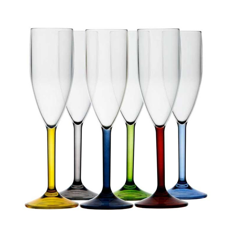 PARTY COPAS CAVA, BASE COLORES, 6u.