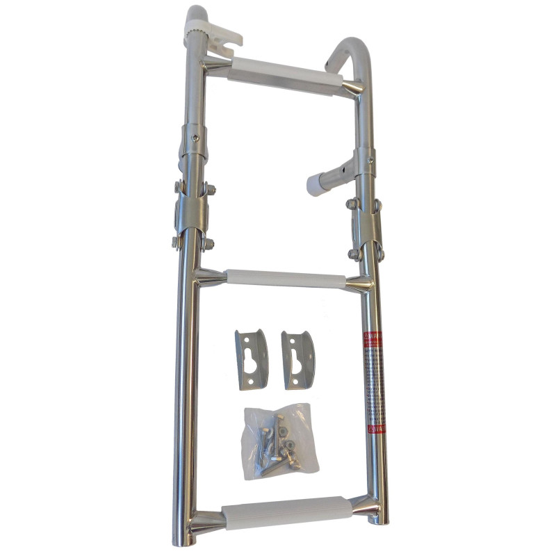 ESCALERA INOX PLEGABLE, 5 PELDAÑOS, ANCHO 200